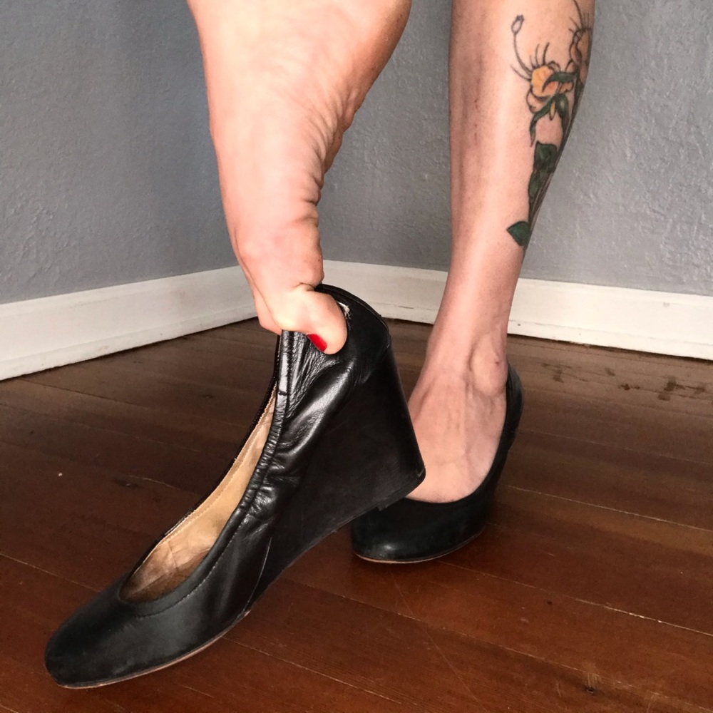 Wedge Heals Leather